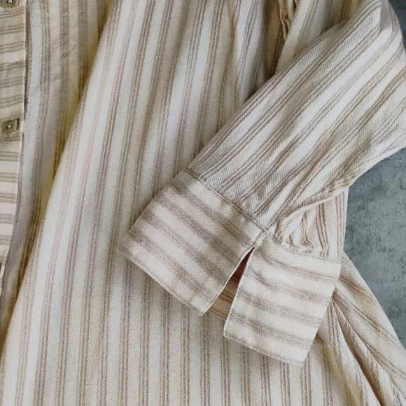 Soft Surroundings Stripes Lagenlook Asymmetrical Button Down Tunic Size Large - Picture 10 of 13